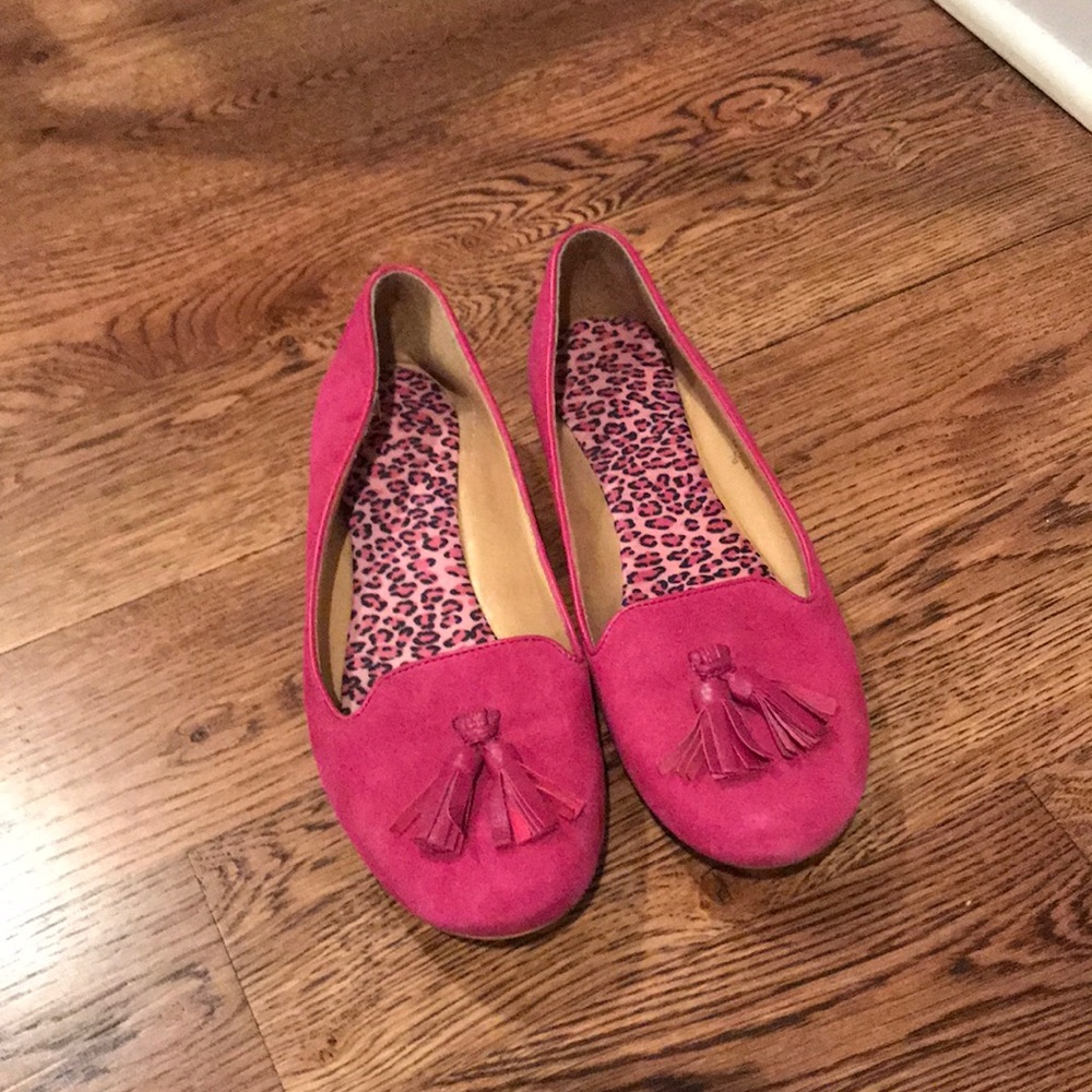 Pink Suede Loafers